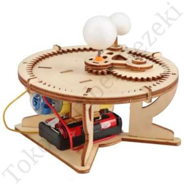 diy rotasi perputaran planet tata surya figure wood proyek mainan gear