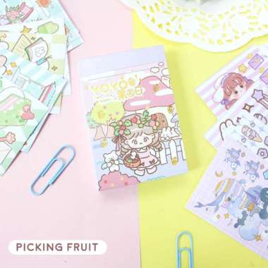 Yoyo Candy Star Mini Sticker Book - Sticker Unik - Sticker Lucu - Picking Fruits