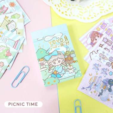 Yoyo Candy Star Mini Sticker Book - Sticker Unik - Sticker Lucu - Picnic Time