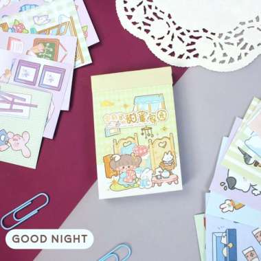 Ollie Fun Time Mini Sticker Book - Sticker Unik - Sticker Lucu - Good Night