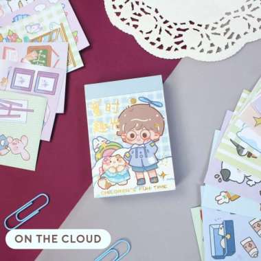 Ollie Fun Time Mini Sticker Book - Sticker Unik - Sticker Lucu - On The Cloud