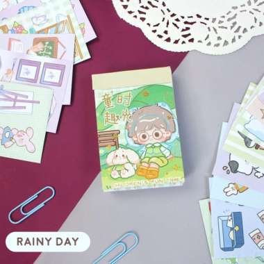 Ollie Fun Time Mini Sticker Book - Sticker Unik - Sticker Lucu - Rainy Day