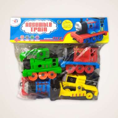 mainan set diy bongkar pasang anak assemble kereta thomas