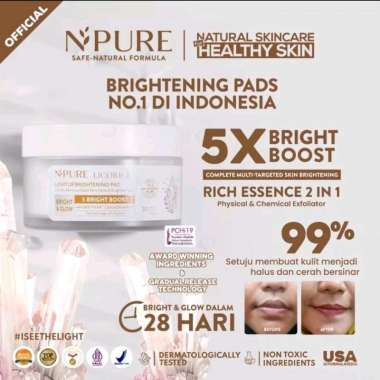 Npure Brightening Clear Pad Licorice Light Up Kapas Exfoliasi Whitening Glowing