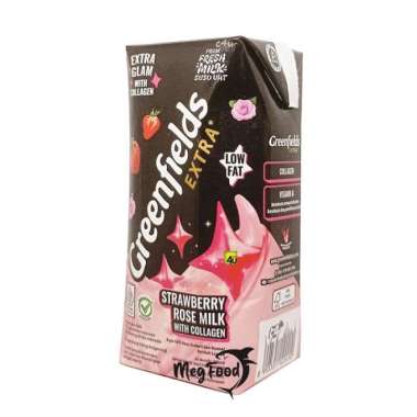 Susu Greenfields UHT Extra Glam Strawberry Rose 200ml x 4pcs