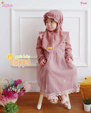 (1-5 tahun) ILY 10 Baju Gamis Bayi & Anak LaBella Ilayya Dusty Pink Semua Ukuran Multicolor
