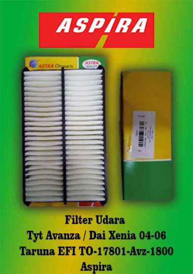 Filter UdaraAvanza / Dai Xenia 04-06 Taruna EFI TO-17801-AVZ-1800 Aspira -67351-