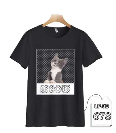 Kaos Kucing Lucu 3D Baju Anak Kucing Lucu keren #LP3D-678 DEWASA -- S