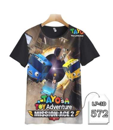 Kaos Tayo the Little Bus Kaos Cartoon Animasi Anak #LP3D-572 - DEWASA DEWASA - M