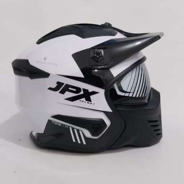 Helm JPX FullFace JPX MX 726 R SOLID (ANEKA WARNA) ongkir 2kg XXL White