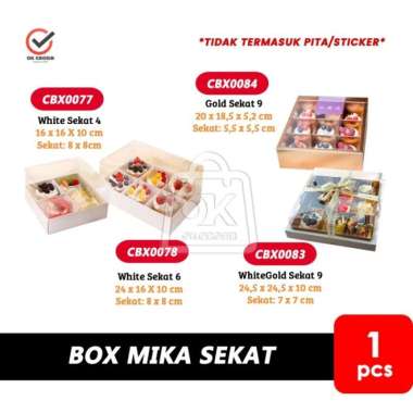 Box Mika Sekat Tutup Transparan Dus Mini Tart Cake Roti Pudding (1pcs) GoldSekat 9
