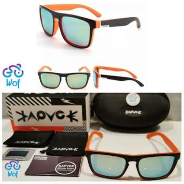 KAPVOE BROOKLYN 1 LENSA KACAMATA SEPEDA BIKE SUNGLASSES GLASSES SPORT 6.BkOrangeBlue