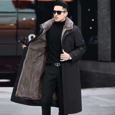 JAKET JUBAH BULU TEBAL MUSIM DINGIN PRIA WANITA STYLE KOREAN/ JAKET BULU PRIA coklat S