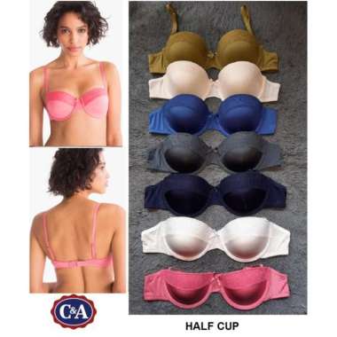 Bra C&A Half Cup Tesedia Pilihan 7 Colors Label White 34B
