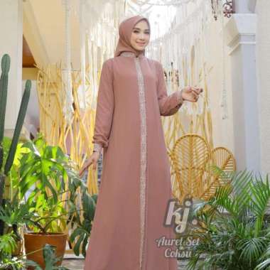 gamis pesta khadijah mode Aurel set hijab Sampai Jumbo Jumbo Coksu