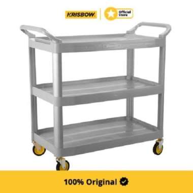 Krisbow Rak Troli Tiga Tingkat - Abu-Abu