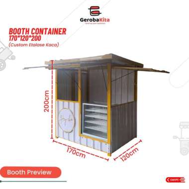 Booth Container Custom Etalase Kaca
