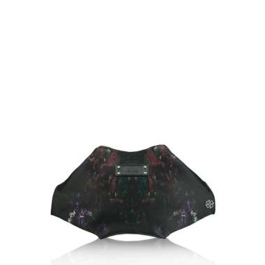 Alexander McQueen De Manta Moth Print Silk Multicolor Satin Clutch