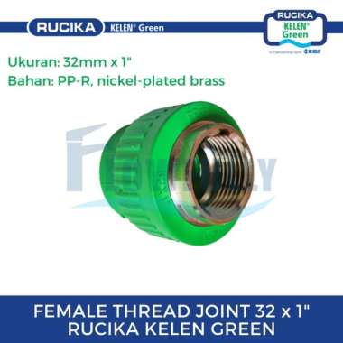 FEMALE THREAD JOINT 32 PPR RUCIKA GREEN WAVIN TIGRIS COUPLER COUPLING FAUCET SOCKET DRAT DALAM 1" SO