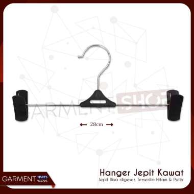 Hanger Jepit Kawat Besi Plastik Untuk Gantungan Celana Rok dll. HITAM