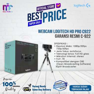Webcam Logitech HD PRO C922 Garansi Resmi C-922