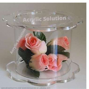 Akrilik DIsplay Cake Tabung/ Custom AKrilik Cake Bunga