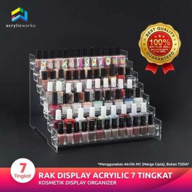 Rak Organizer Acrylic Rak Tempat Lipstik Rak Tempat Kutek 7 Tingkat
