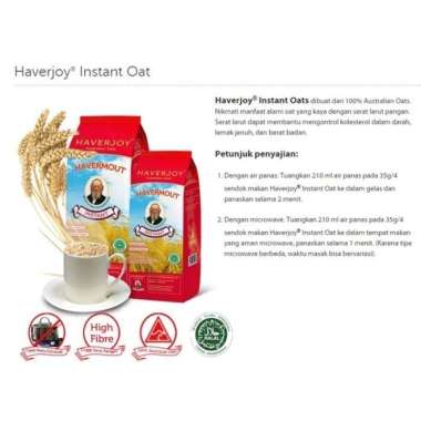 Haverjoy Oatmeal 500 gr Australian Oat Havermout Instan Rolled Quick Instan