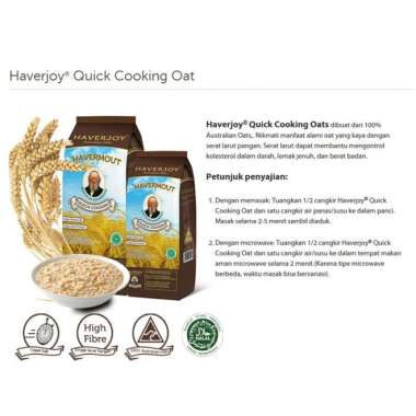 Haverjoy Oatmeal 500 gr Australian Oat Havermout Instan Rolled Quick Quick Cooking