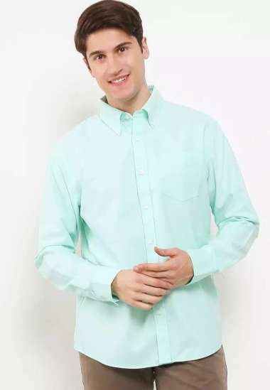 Giordano Men's Wrinkle Free Shirt - Green [0104802437] M