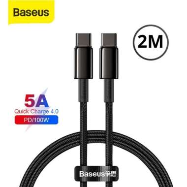 BASEUS KABEL DATA TYPE-C TO TYPE-C FAST CHARGE PD QUICK CHARGE4.0 100W 2 Meter
