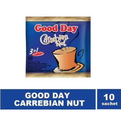 Promo Harga Good Day Instant Coffee 3 in 1 Carrebian Nut per 10 sachet 20 gr - Blibli