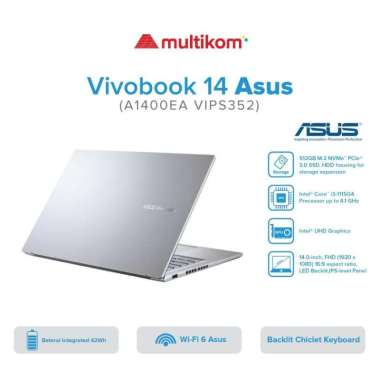 Asus Vivobook 14 A1400EA VIPS351 353 i3-1115G4 8GB 512SSD FHD W11 OHS