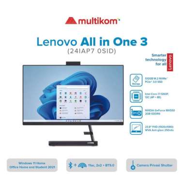 PC AIO LENOVO 3 24IAP7 0SID i7 1260P 8GB 512SSD MX550 FHD W11 OHS