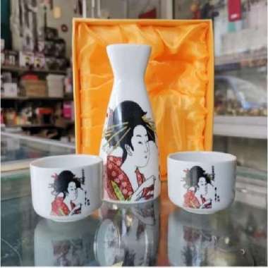 Cangkir Sake / Sake Glass Set isi 3 pcs keramik khas jepang