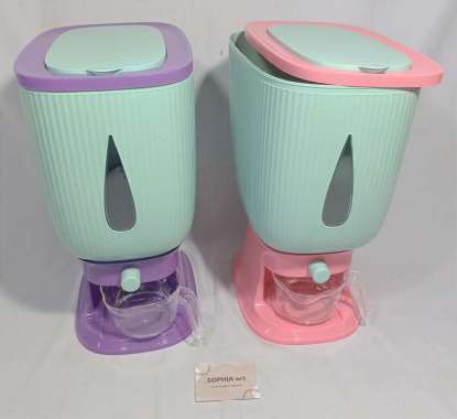 DISPENSER TEMPAT WADAH PENYIMPANAN BERAS MODERN OTOMATIS 10KG ANTI HAMA