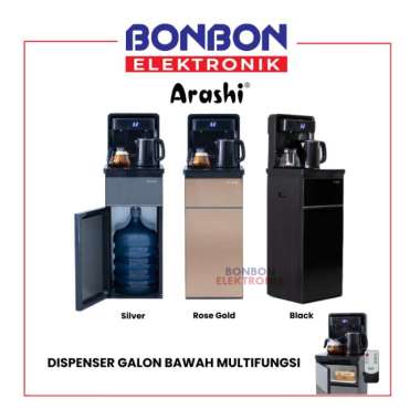 Arashi Dispenser Galon Bawah Multifungsi AMD-02BC / AMD02BC + Remote silver
