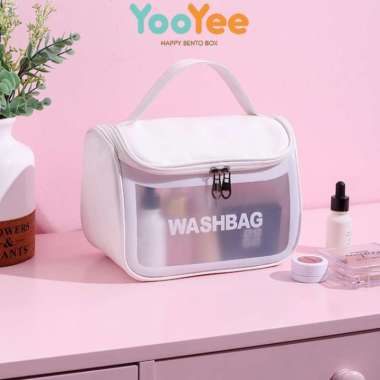 Tas Kosmetik Besar / Pouch Makeup Jumbo / Tas Washbag Transparan Besar / Make up Transparan / Tas Ko