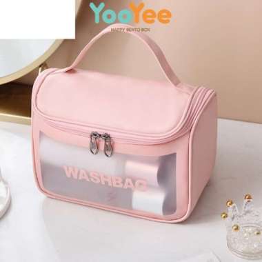 Tas Kosmetik Besar / Pouch Makeup Jumbo / Tas Washbag Transparan Besar / Make up Transparan / Tas Ko