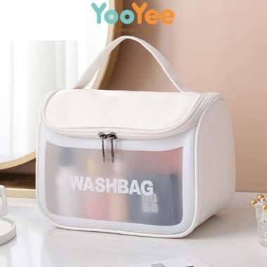 Tas Kosmetik Besar / Pouch Makeup Jumbo / Tas Washbag Transparan Besar / Make up Transparan / Tas Ko