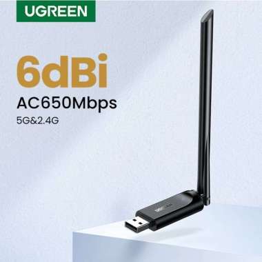 Ugreen USB Dongle Wifi Wireless Adapter Receiver Penangkap Sinyal Wifi PC Laptop Komputer 90339 Dong
