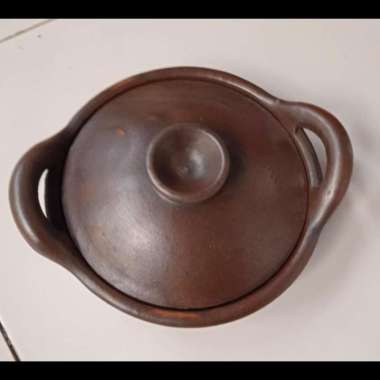 Wajan Tanah + Tutup 30cm|Kuali Besar|Kuali Gerabah|Kuali Tanah Liat
