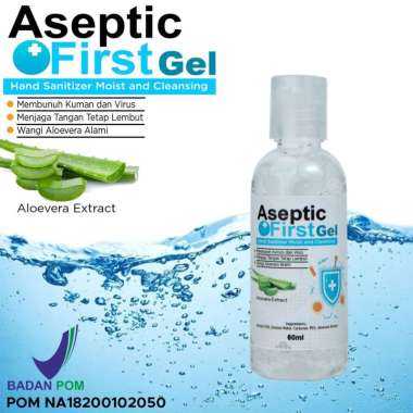 HANDSANITIZER ASEPTIC FIRST GEL 60ML FLIPTOP