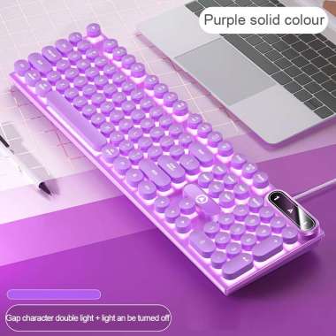 Gaming Keyboard Mechanical Feel Pink Ungu Girl Cute LED backlight Portable gamen Mekanikal kybord an