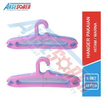 Aksesoren Hanger Gantungan Baju Tebal Warna [1 Set] / Anger Besar Multifungsi / Henger Pakaian Plast
