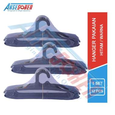 Aksesoren Hanger Gantungan Baju Tebal Warna [1 Set] / Anger Besar Multifungsi / Henger Pakaian Plast