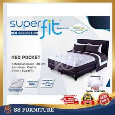 Springbed Comforta Superfit NEO POCKET Kasur Spring Bed Set Lokal Full Set Divan Dipan Lokal 90X200