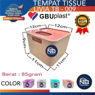 GBU Plast Tempat Tisu/Tissue Box Plastik LIVIA Box TB - 009