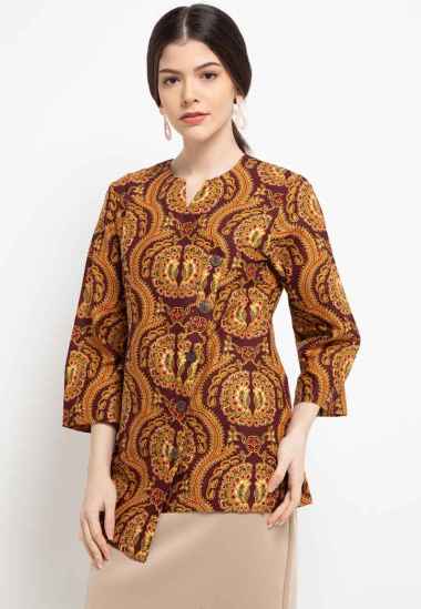 Arjuna Weda Blouse Batik Modern 18330030 - Merah L