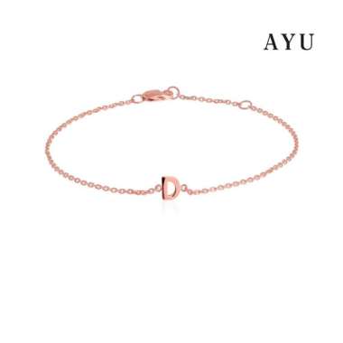 AYU GOLD INITIAL CHAIN BRACELET 17K ROSE GOLD (K - T) 17K ROSE GOLD - K(16-18CM)